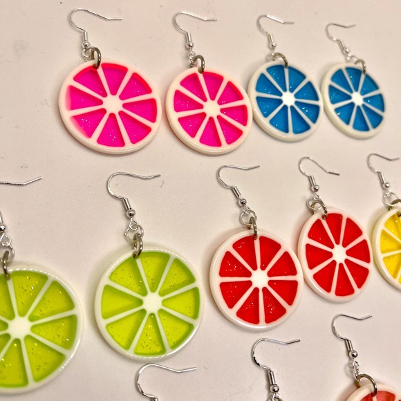 Fruit Slice Earrings - Summer Earrings - Food Earrings - Grapefruit, Lemon, Oran - Picture 5 of 11